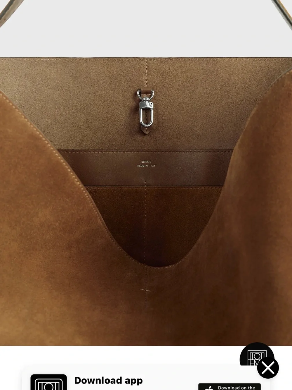 BEAUTIFUL NWOT Toteme Suede Hobo Bag in Cognac.  NEVER WORN.